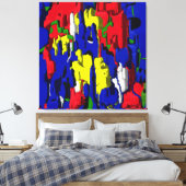 Risse im Blau, abstrakt Leinwanddruck (Insitu (Schlafzimmer))