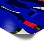 Risse im Blau, abstrakt Poster (Ecke)