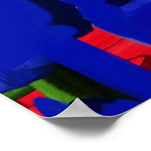 Risse im Blau, abstrakt Poster (Ecke)