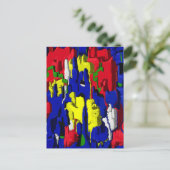 Risse im Blau, abstrakt Postkarte (Stehend Vorderseite)