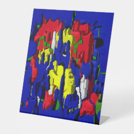 Risse im Blau, abstrakt Sockelschild