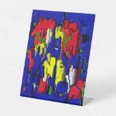 Risse im Blau, abstrakt Sockelschild (Vorderseite)