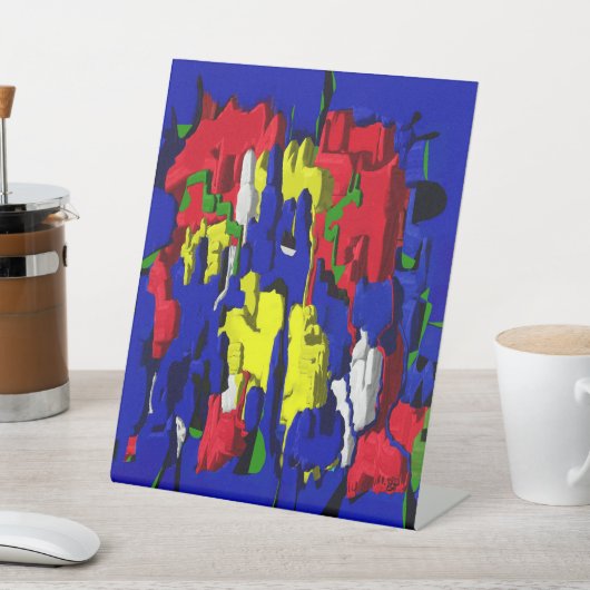 Risse im Blau, abstrakt Sockelschild (In SItu)