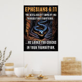 Risse in Ihrer Stiftung Ephesianer 6:11 Poster (Küche)