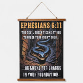 Risse in Ihrer Stiftung Ephesianer 6:11 Wandteppich Mit Holzrahmen (Vorderseite)