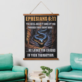 Risse in Ihrer Stiftung Ephesianer 6:11 Wandteppich Mit Holzrahmen