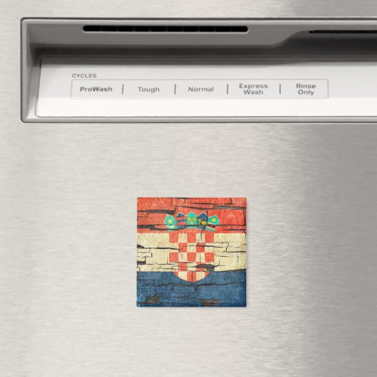 Risse kroatische Flag Peeling Paint Effect Magnet (In Situ (Geschirrspüler))
