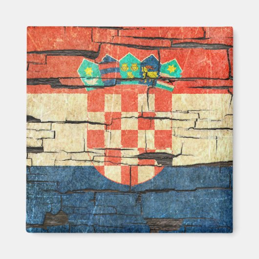 Risse kroatische Flag Peeling Paint Effect Magnet (Vorne)