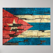 Risse kubanische Flag Peeling Paint Effect Poster (Vorne)