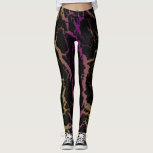 Risse Leerlaufbahn - Limon/Lila Leggings