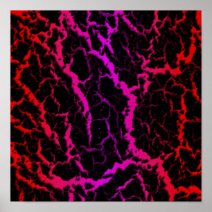 Risse Leerlaufbahn - Rot/Rosa Poster