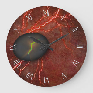 Risse Stone Emits Light Große Wanduhr