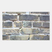 Risse und knurrende Grauziegelmauer Rechteckiger Aufkleber (Vorderseite)