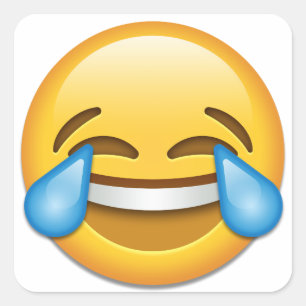 Risse von Freude emoji lustig Quadratischer Aufkleber