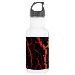 Rissige Space Lava - Schwarz/Rot/Gold Edelstahlflasche