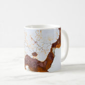 Rissige weiße Farbe, rostiges Auto. Kaffeetasse (VorderseiteRechts)