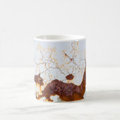 Rissige weiße Farbe, rostiges Auto. Kaffeetasse (Mittel)