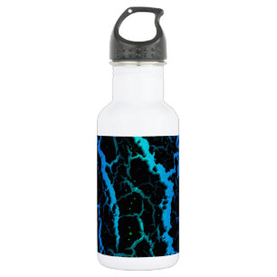 Rissige Weltraumlava - Blau/Cyan Edelstahlflasche