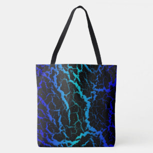 Rissige Weltraumlava - Blau/Cyan Tasche