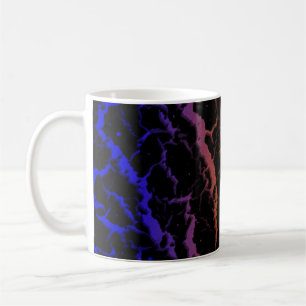 Rissige Weltraumlava - Blau/Orange Kaffeetasse