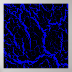 Rissige Weltraumlava - Blau Poster