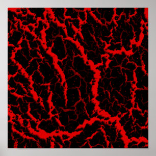Rissige Weltraumlava - Rot Poster