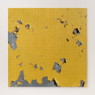 Rissiges gelbes Metall: schmutzige Textur. Puzzle