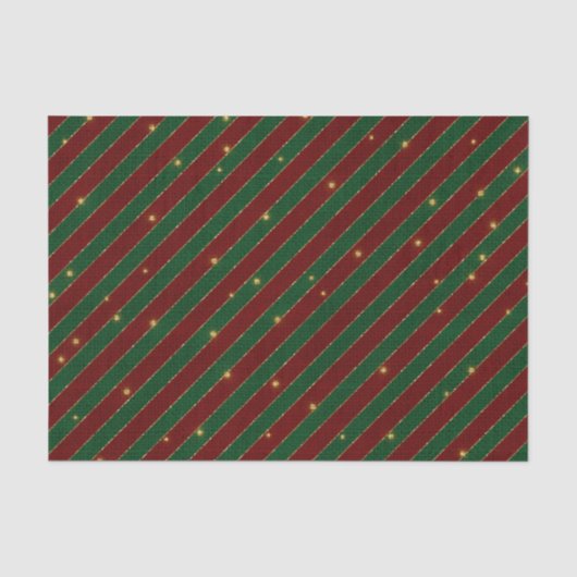 RISTMAS RED & GREEN DIAGONAL STRIPES SEIDENPAPIER (Vorderseite)