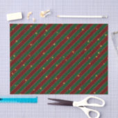 RISTMAS RED & GREEN DIAGONAL STRIPES SEIDENPAPIER (Handwerk)