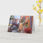 "Ristorante Bilacus, Bellagio" Grußkarte Karte (Gelbe Blume)