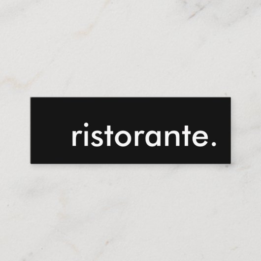 Ristorante. Mini Visitenkarte (Vorderseite)