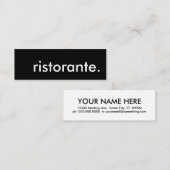 Ristorante. Mini Visitenkarte (Vorne/Hinten)
