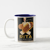 Rita Biscuits Vintage Ad Zweifarbige Tasse (Links)
