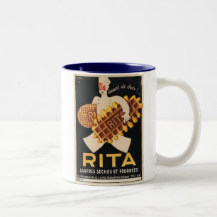 Rita Biscuits Vintage-Werbung Zweifarbige Tasse