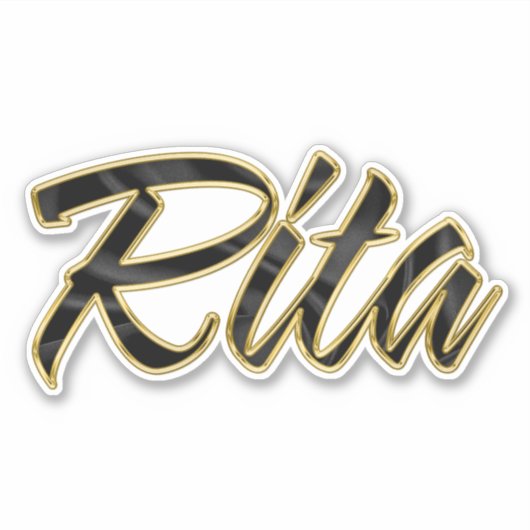 Rita black gold Lettering Aufkleber Sticker (Vorderseite)