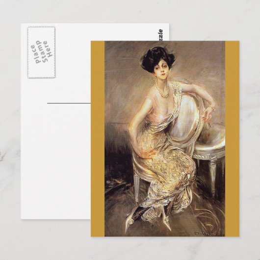 Rita de Acosta Leydig - Boldini Postkarte (Vorne/Hinten)