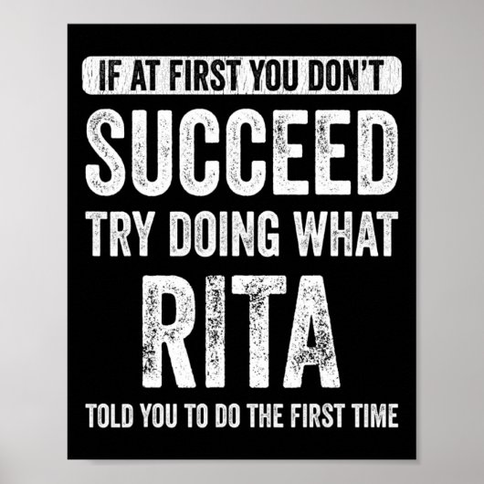 Rita If At First You Dont Succeed Try Doing What Poster (Vorne)