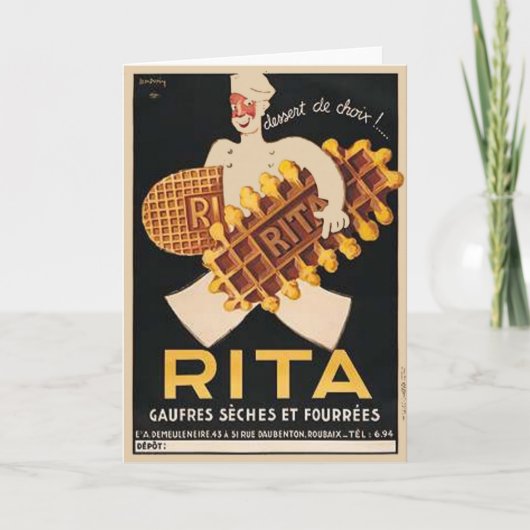 Rita Kekse Vintage-Werbung Karte (Vorderseite)