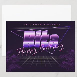 Rita Name Vorname lila retro Karte Geburtstag