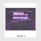 Rita Name Vorname lila retro Sticker Geburtstag (Blatt)