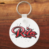 Rita red Heart Graffiti Schlüsselger Schlüsselanhänger (Vorderseite)
