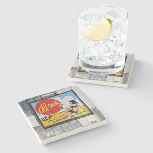 Rita. Unsinnigkeits-Strand, South Steinuntersetzer (Seitenansicht)