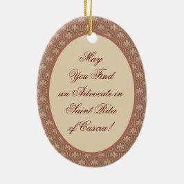 Rita von Cascia (M 015) Oval Keramik Ornament