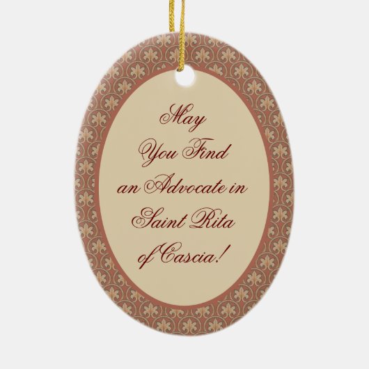 Rita von Cascia (M 015) Oval Keramik Ornament (Hinten)