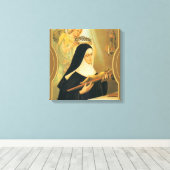 Rita von Cascia mit Krone von Thorns Angel Leinwanddruck (Insitu (Holzboden))