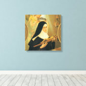 Rita von Cascia mit Krone von Thorns Angel Leinwanddruck (Insitu (Holzboden))