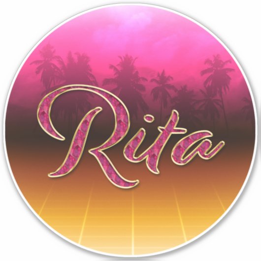 Rita Vorname Name golden pink Aufkleber Sticker (Vorderseite)