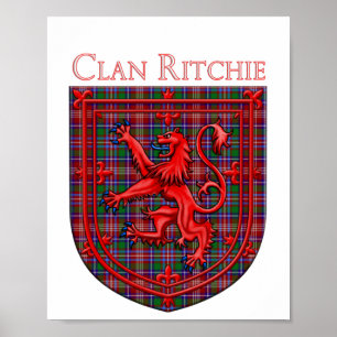 Ritchie Tartan Scottish Kariert Lion Rampant Poster