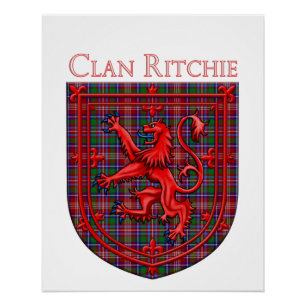 Ritchie Tartan Scottish Plaid Lion Rampant Poster