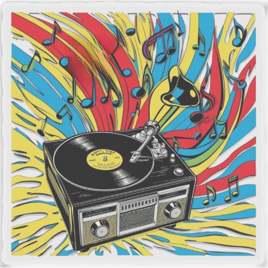 Ritmo Retro – Tocadiscos de los 80 Aufkleber (Vorderseite)